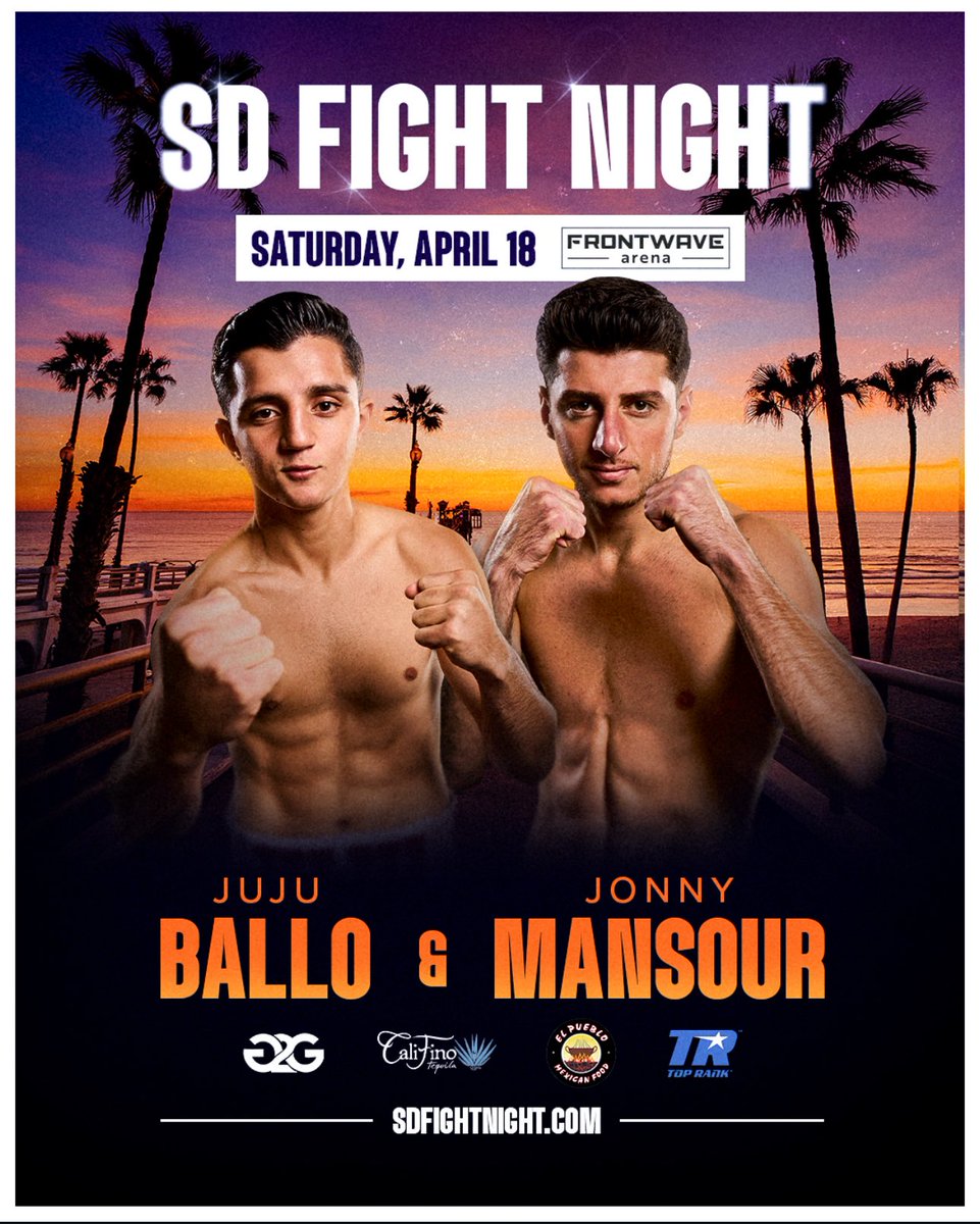 Dose_of_Boxing's tweet image. San Diego Fight Night set to be staged at the Frontwave Arena 🔥 

🥊 Julius Ballo &amp;amp; Johnny Mansour set for a homecoming show on April 18th in Oceanside, CA 📍