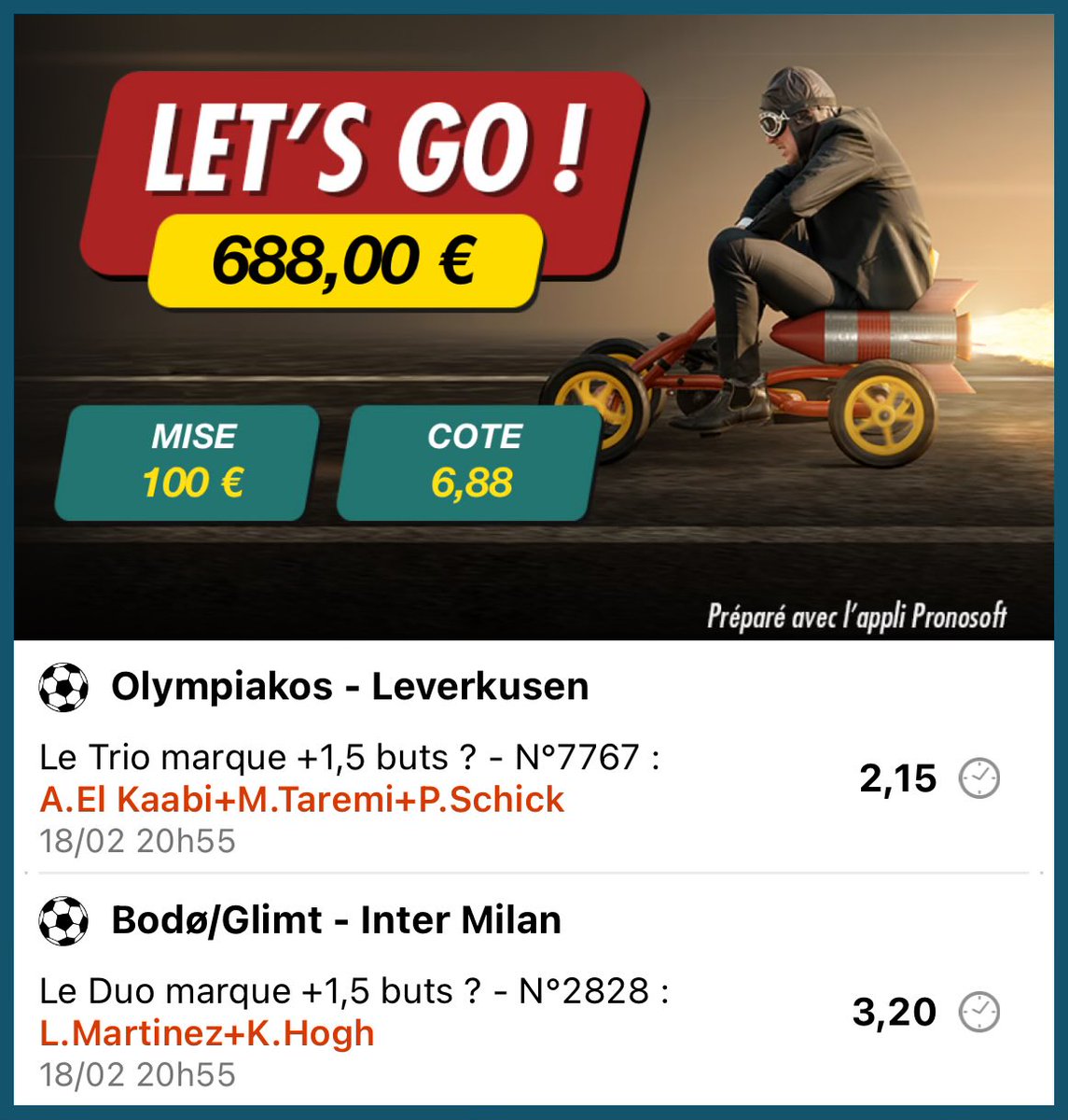 En plus de El Kaabi en simple, je tente ce combiné ce soir 😁#TeamParieur