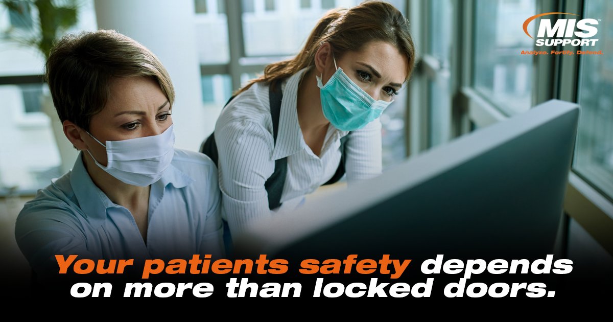 missupportinc's tweet photo. Breached device = patient at risk. 

MIS Support protects your healthcare facility by merging cybersecurity with physical security. 

📞 877.647.2622 https://t.co/tROsN5mqTr