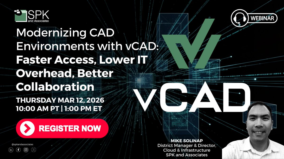 spkaa's tweet image. Is your traditional CAD workstation struggling to keep up with modern engineering needs? Join us as we explore how SPK vCAD modernizes CAD environments by delivering high-performance, cloud-hosted virtual desktops.☁️

us02web.zoom.us/webinar/regist…

#CAD #vCAD #VirtualCAD #Modernization