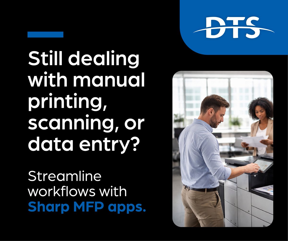 dtsmn's tweet photo. Still stuck with manual printing or scanning? Sharp MFP apps simplify workflows with mobile printing, automation, and secure digital faxing. 

See how DTS can modernize your print setup: https://t.co/5Oe2grnN7B.

#ManagedPrint https://t.co/hkCjwog5LM