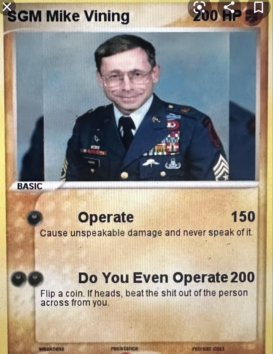 BlastingThrough's tweet image. One of my grandsons told me about the memes a while back. Does anyone know who made this one of me as a Pokémon card? It’s funny.  #Pokemon