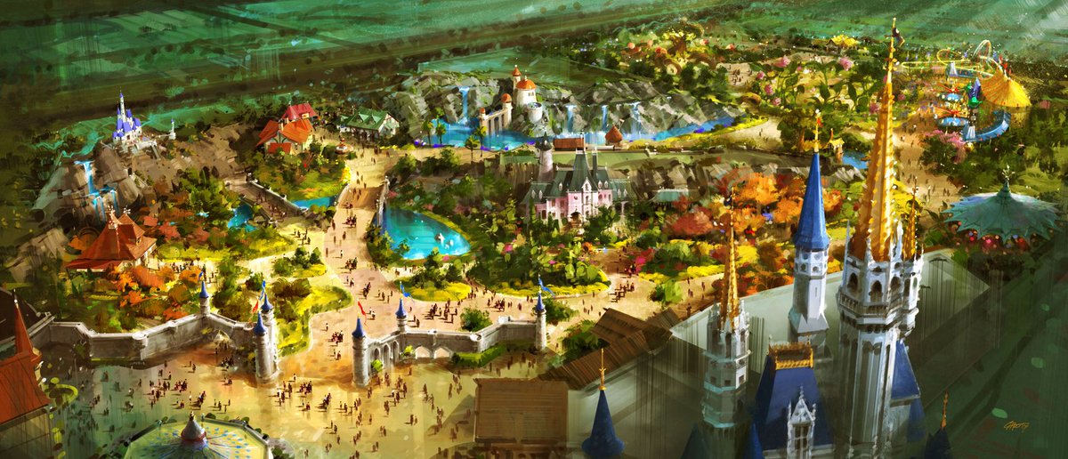 Reworking #Villainsland isn’t unusual. When announced new #Fantasyland looked like this.  The basic idea was unchanged even with major adjustments.  Following this story on YouTube.com/jimhshull