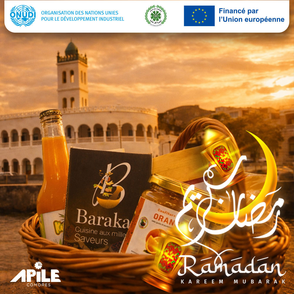 🌙Ramadan Mubarak à toutes et à tous.
En ce mois béni, le Projet APILE encourage une alimentation saine et équilibrée, en privilégiant les produits locaux pour le suhoor et l’iftar.
✨Consommer local, c’est prendre soin de sa santé et soutenir notre économie. <a href="/UNIDO/">UNIDO</a> <a href="/gouvkm/">Gouvernement Comores</a> #UE🇰🇲