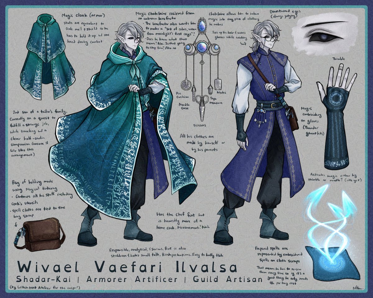 My shadar-kai armorer artificer, Wivael. The campaign I made him for never took off, but I'm still pretty pleased with his design :)
#art #digitalart #commissionsopen #dnd