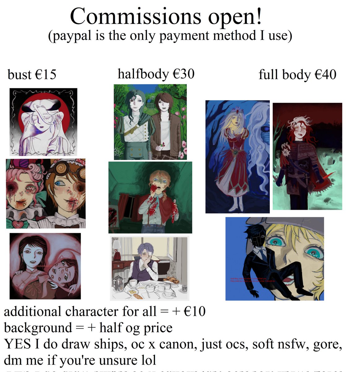 HELLO I'm opening commissions, 5 slots as usual all info in the post :3
dm me if you're interested or have any questions!!!