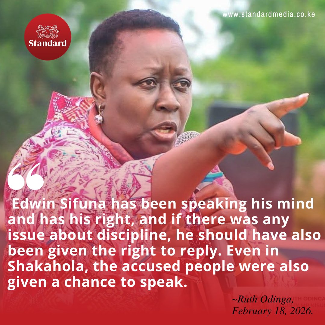 Ruth Odinga: Edwin Sifuna has been speaking his mind and has his right, and if there was any issue about discipline, he should have also been given the right to reply. Even in Shakahola, the accused people were also given a chance to speak.