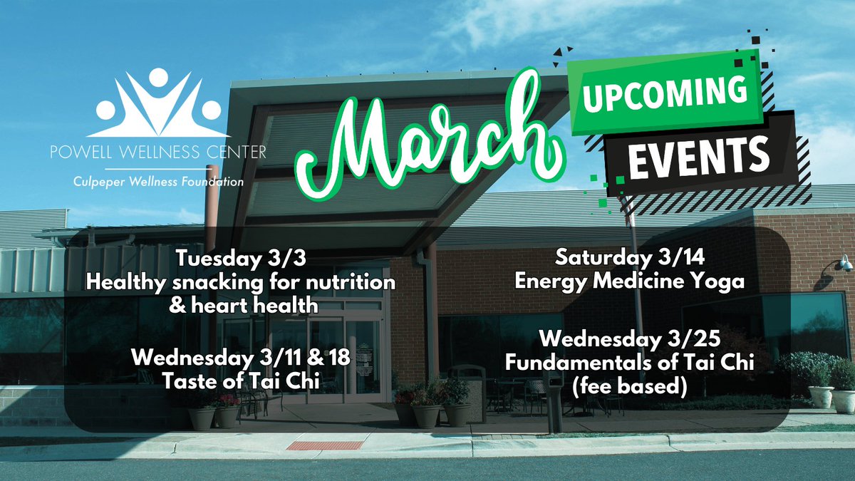 PWC_Culpeper's tweet photo. Looking ahead to March! These wellness events are open to the public! Pre registration details: https://t.co/eEYyZNrmsW https://t.co/TFB4gohHPx