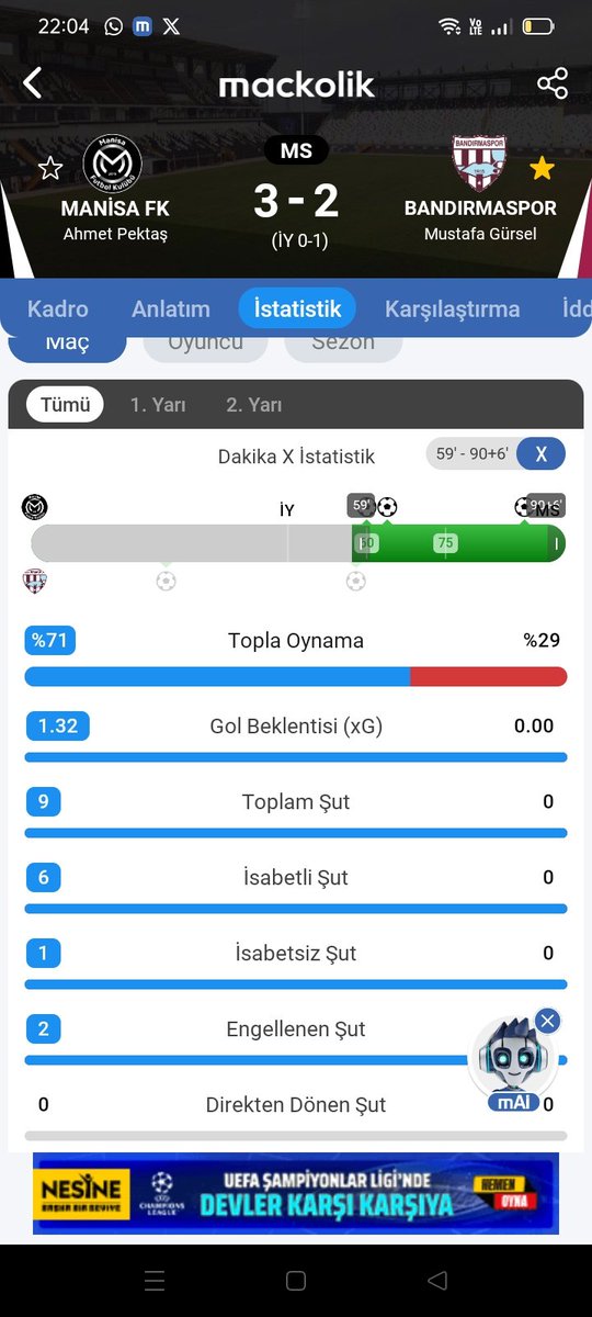 11e 11 oyunda Bunu bana kimse açıklayamaz..
Bu ihanettir bu hakarettir.
2-0dan sonra 9 kişi gibi oynadık?
Sana ilk defa kötü  konuşuyorum #Mustafagürsel  bu maç için niyetinin iyi olmadığını düşünüyorum.
Keşke Serik maçından sonra çekip gitseydin.
<a href="/Bandirmaspor/">Bandırmaspor</a>