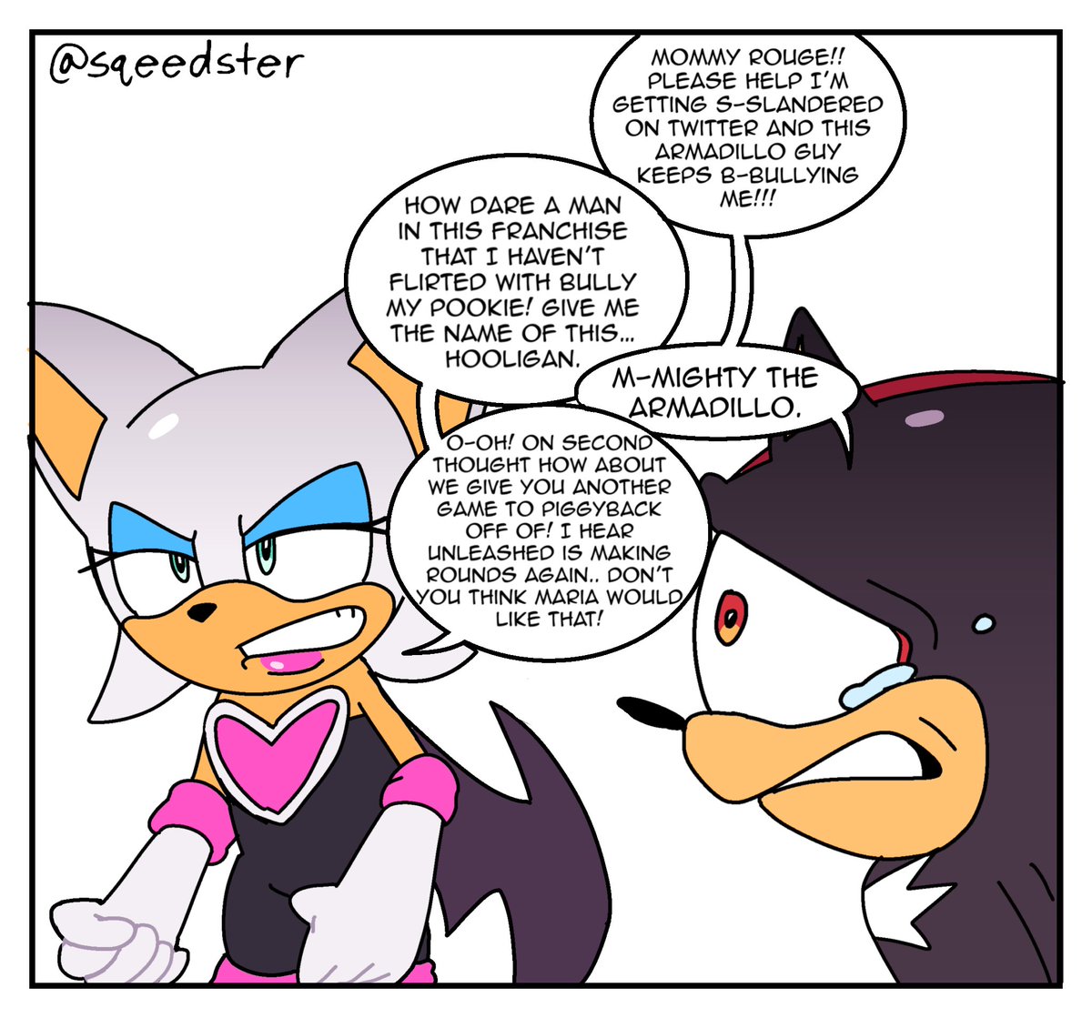 Shadow goes to his Mommy for help