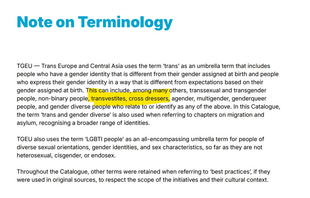 Transgender Europe, in a December 2025 report, admitted that they promote the "rights" of crossdressers and transvestites. Both of these labels refer to men with a compulsive fetish linked to being perceived by others as female.

TGEU have received about EUR 5 million in funding