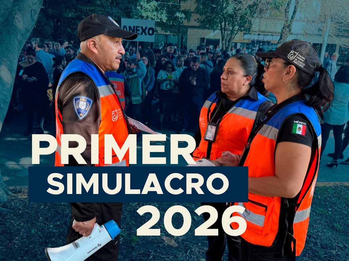 PDI_FGJCDMX's tweet photo. Así participó la #PDI en el #PrimerSimulacro, realizado este miércoles 18 de febrero de 2026. https://t.co/qVZZUukrjO