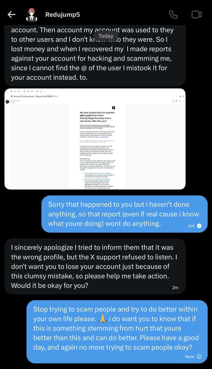 Beware of people saying shit like this, nobody is going to do this without malicious intent. Stay safe yall, and just block people like this. 🤦