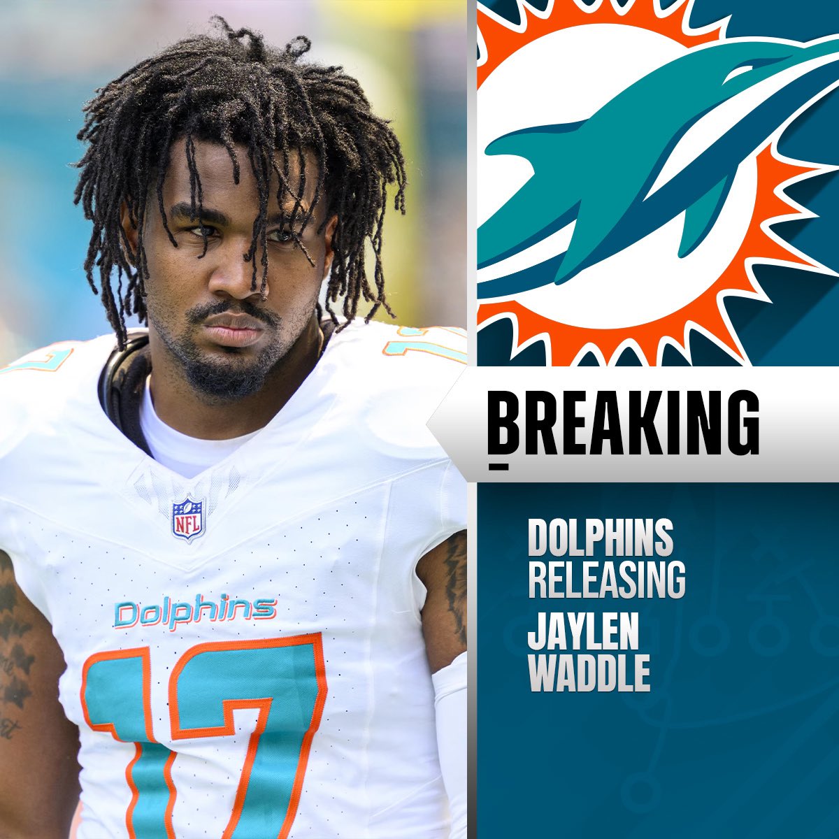 Dolphins releasing WR Jaylen Waddle. (via <a href="/RapSheek/">Brian Regan</a>)