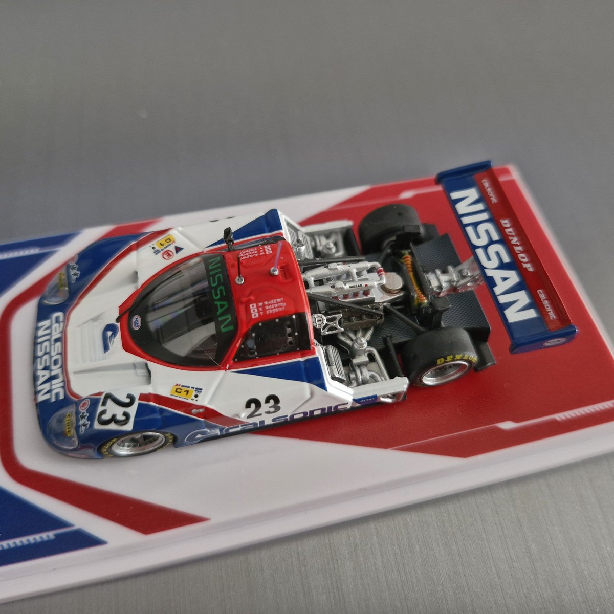 My Inno64 Nissan R89C Le Mans 1989 #23 with Removable Cowling arrived today. It's a stunning 1/64 replica.
I'll be posting some more photos with #GrokImagine enhanced backgrounds
