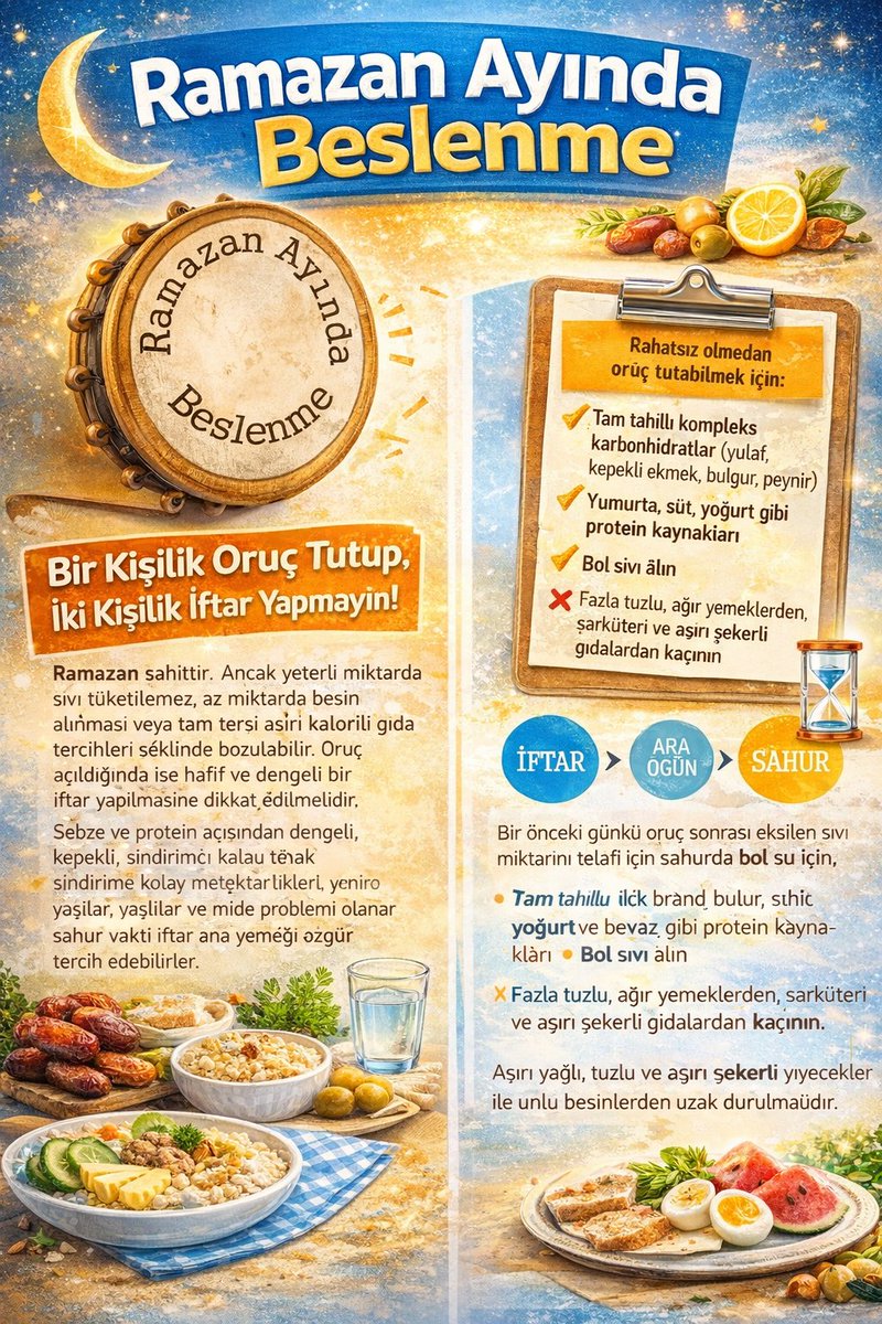 #Ramazan #Oruç #SağlıklıBeslenme #İftar #Sahur #Ramazan2026 #Ramazan #Oruç #RamazandaBeslenme #Sağlıklıİftar #SahurÖnerileri #SağlıklıBeslenme #Bağışıklık #GıdaBilimi