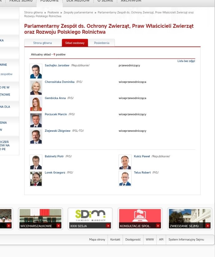 Trzy parlamentarne zespoły i komisja nadzwyczajna. 71 osób, niektóre działają w kilku. Ludzie, którzy mieli działać na rzecz zwierząt. Co zrobili? NIC! Zainteresowali się schroniskami? NIE!
Zajmijcie się żywymi istotami‼️‼️
<a href="/DorotaNiedziela/">Dorota Niedziela</a> <a href="/jsachajko/">Jarosław Sachajko</a> <a href="/pawelsuski/">Paweł Suski</a> <a href="/jflibicki/">Jan Filip Libicki</a>