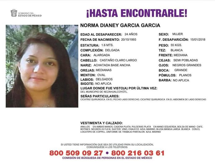 COBUPEM's tweet photo. Solicitamos de tu apoyo en difusión para dar pronta localización a Norma Dianey García García, comunícate a los teléfonos al pie del boletín. #TodosEnLaBúsqueda https://t.co/kBgIcO2588