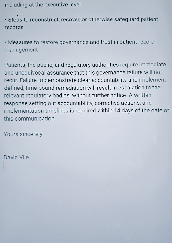 I sent this letter to <a href="/NHSTayside/">NHS Tayside</a> CEO #NickyConnor on 08/01/2026. NHST's own 20-working-days complaint procedures timescale has passed - silence.
Nearly 6 weeks on, what’s being hidden/covered up? Where’s the transparency &amp; accountability they claim?
#TheyDitherWeDie
#Eljamel