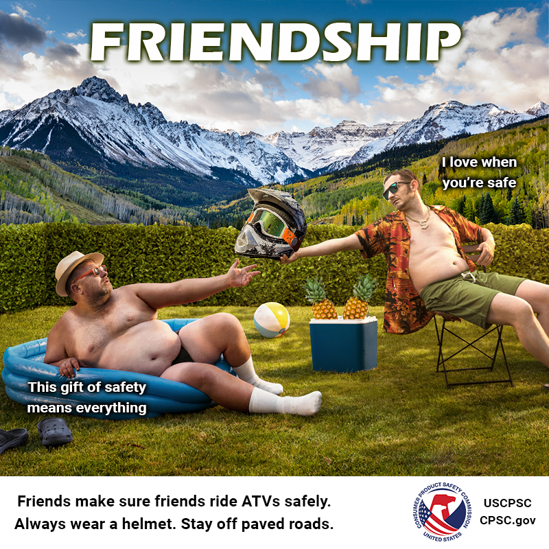 Always wear safety gear when riding your ATV.