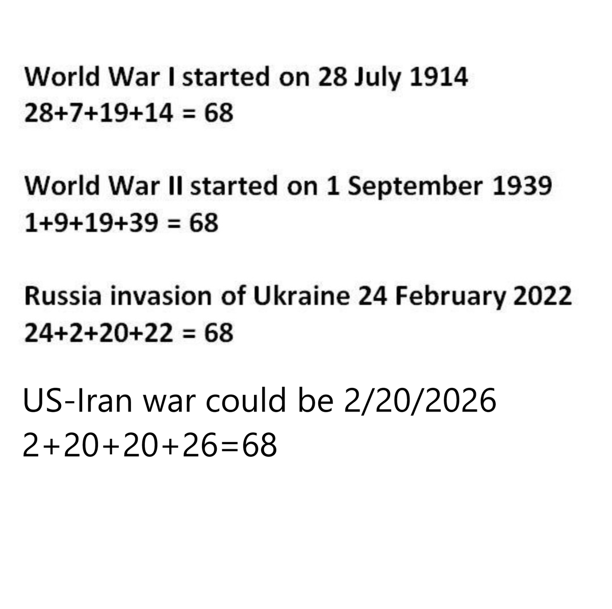 JUST IN

Theory: The United States will start a war against Iran on Friday.