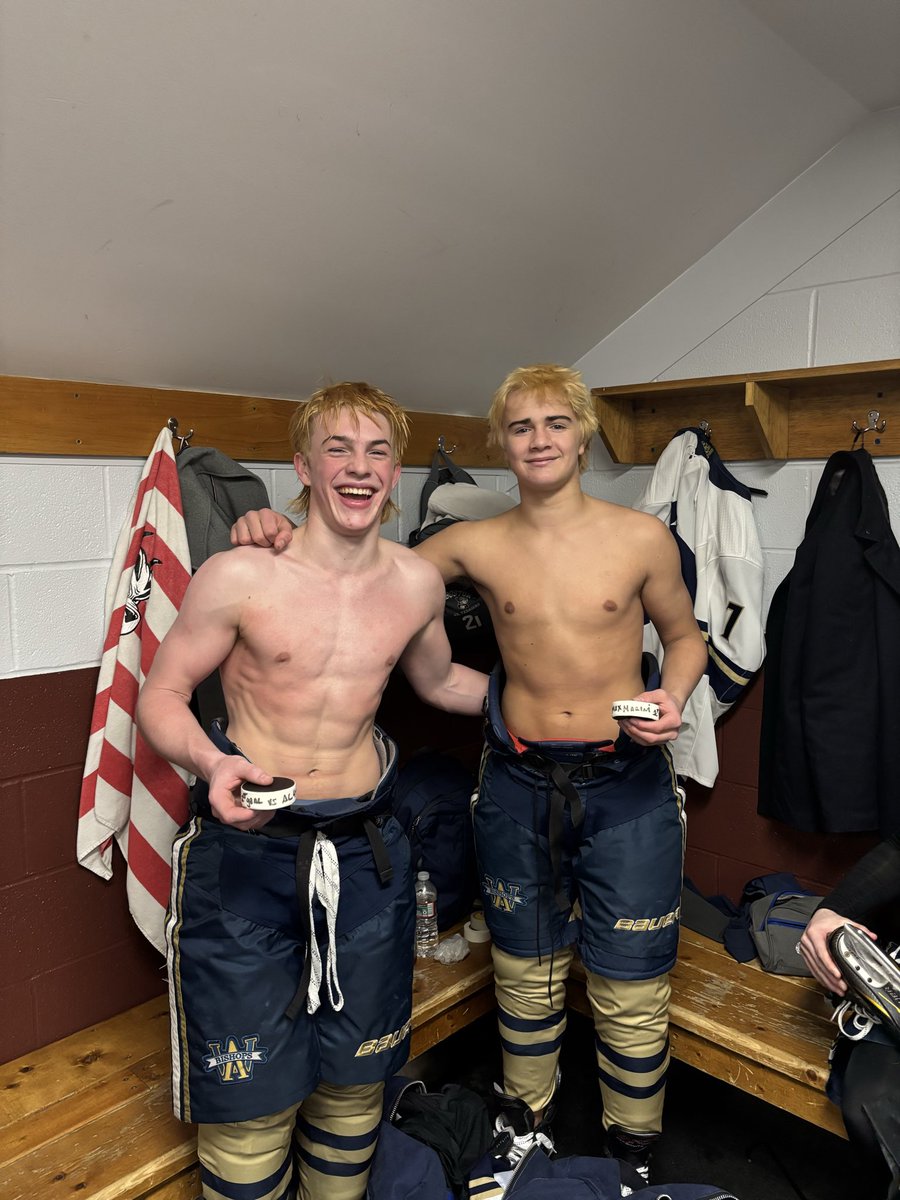 AWHS_BoysPuck's tweet photo. Congrats to Brayden Crowley &amp; Max Marini on scoring their 1st varsity goal vs AC! 

#rollbills #gobishops

@goAWathletics @HNIBonline 
@MassHSHockey @T_Mulherin @sports_ledger @In_The_Slot  @BostonHeraldHS @GlobeSchools @MassNZ @camkerry7 @NEHockeyJournal @emchugh229 https://t.co/IK8jsRhbEo