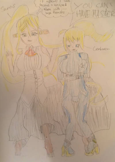 JadeSpecter's tweet photo. Happy Year of the Horse! 🐴🧧To Celebrate i thought I'd look back at my series where Samus and Centorea Swap Bodies! https://t.co/ySsICj7Yyl