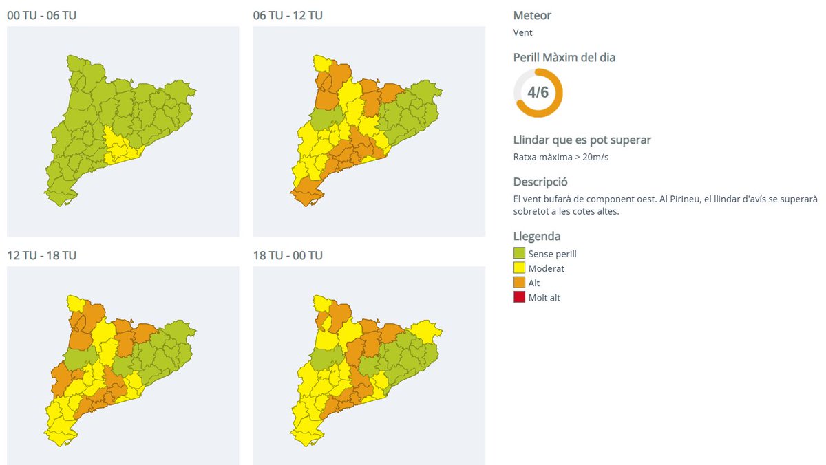 emergenciescat's tweet photo. Es confirma l'episodi de fort vent dijous sobretot les hores centrals del dia a moltes comarques catalanes

✔️Molta prudència en les activitats a l’aire lliure i mobilitat
✔️ @transit realitzarà restriccions de mobilitat a les comarques del sud

https://t.co/KLm9p90LGJ

#VENTCAT https://t.co/czJDOr6u5E