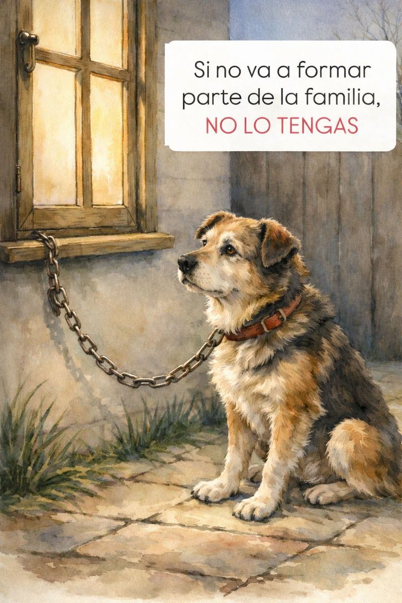Si no va a formar parte de tu familia, no lo tengas
Un perro no entiende de cadenas entiende de vínculo.
No entiende por qué la luz está encendida… y él no puede entrar
Tener una mascota implica responsabilidad, tiempo, cuidados médicos y presencia emocional
#NoAlMaltratoAnimal