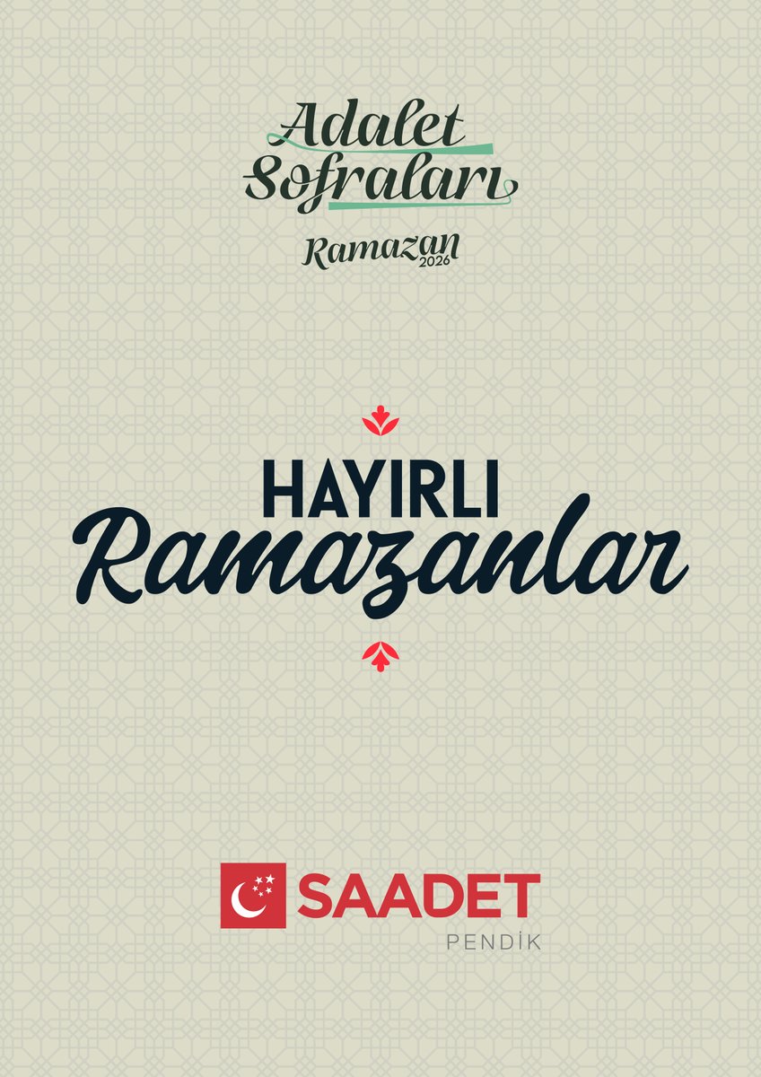 saadetpendik's tweet photo. “Başı rahmet, ortası mağfiret, sonu kurtuluş olan Ramazan-ı Şerif'in başta aziz milletimiz olmak üzere tüm İslam aleminin ve insanlığın; barış, huzur ve saadetine vesile olmasını temenni ediyorum.
Hayırlı Ramazanlar”
Mahmut Arıkan
Genel Başkan https://t.co/GVBvkaFd41