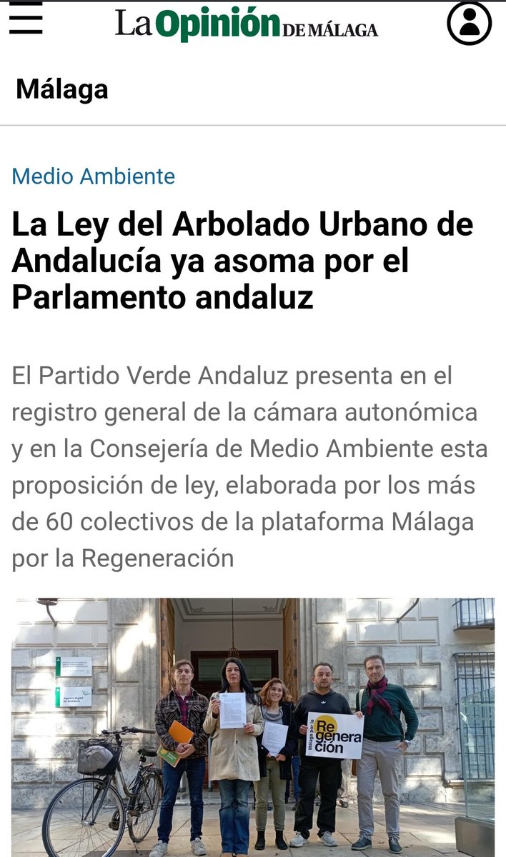 Dos noticias que se entienden mejor juntas. El calor y la #crisisclimatica matan. Por eso #Malagaporlaregeneracion y <a href="/VerdesEquo_And/">Partido Verde Andaluz 🌻</a> trabajamos juntas para que Andalucía tenga una ley que obligue a los ayuntamientos a proteger y fomentar el #arboladourbano.
#masarbolesmasvidas