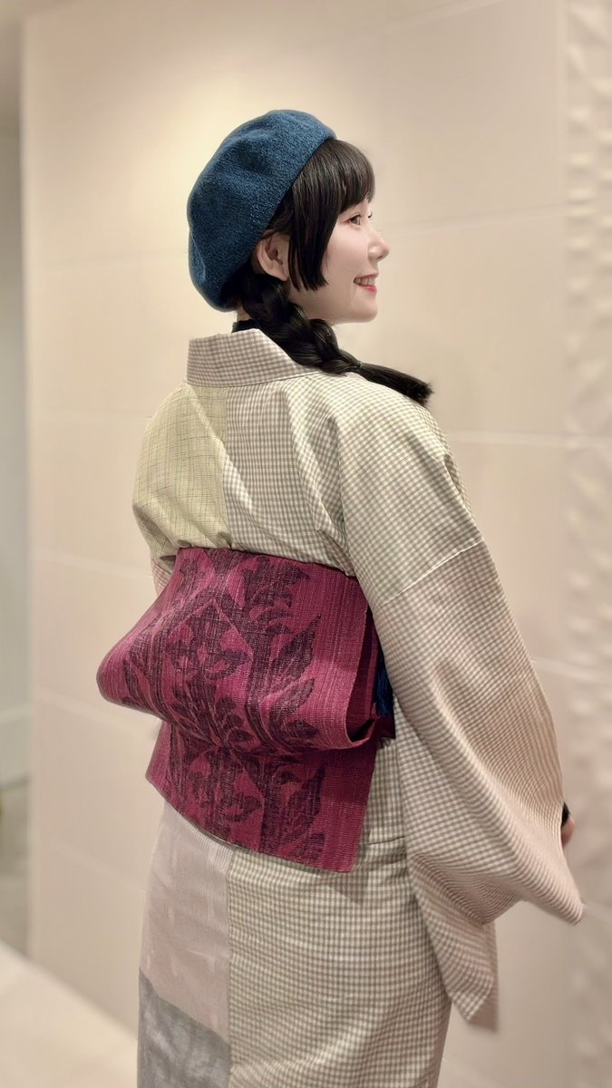 今回ドレスコードが『紬』だったので 一点ものパッチワークの長井紬に