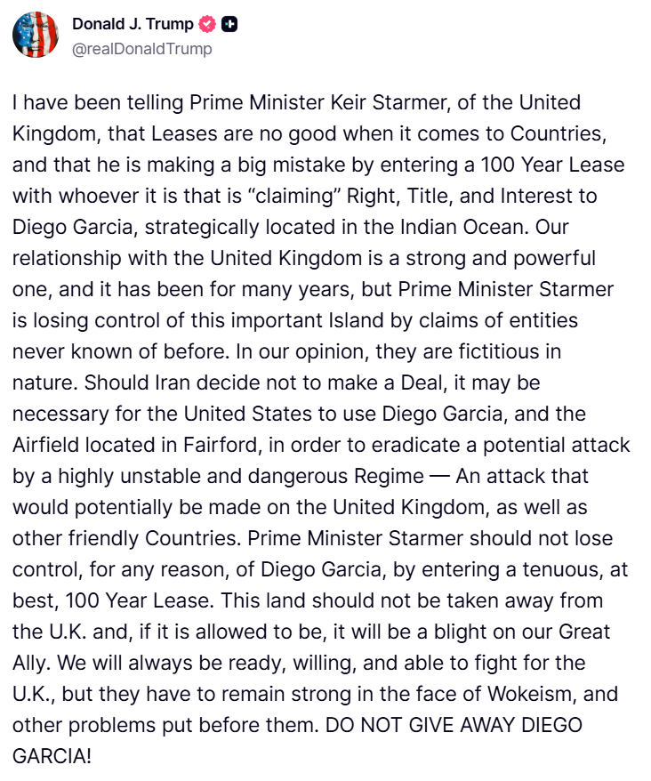 ForChagossians's tweet photo. US President Donal Trump has the right to veto the Chagos deal. 🇮🇴🇮🇴🇮🇴
Please help: https://t.co/IzIGFpgz6l https://t.co/KUDnRZzrwo