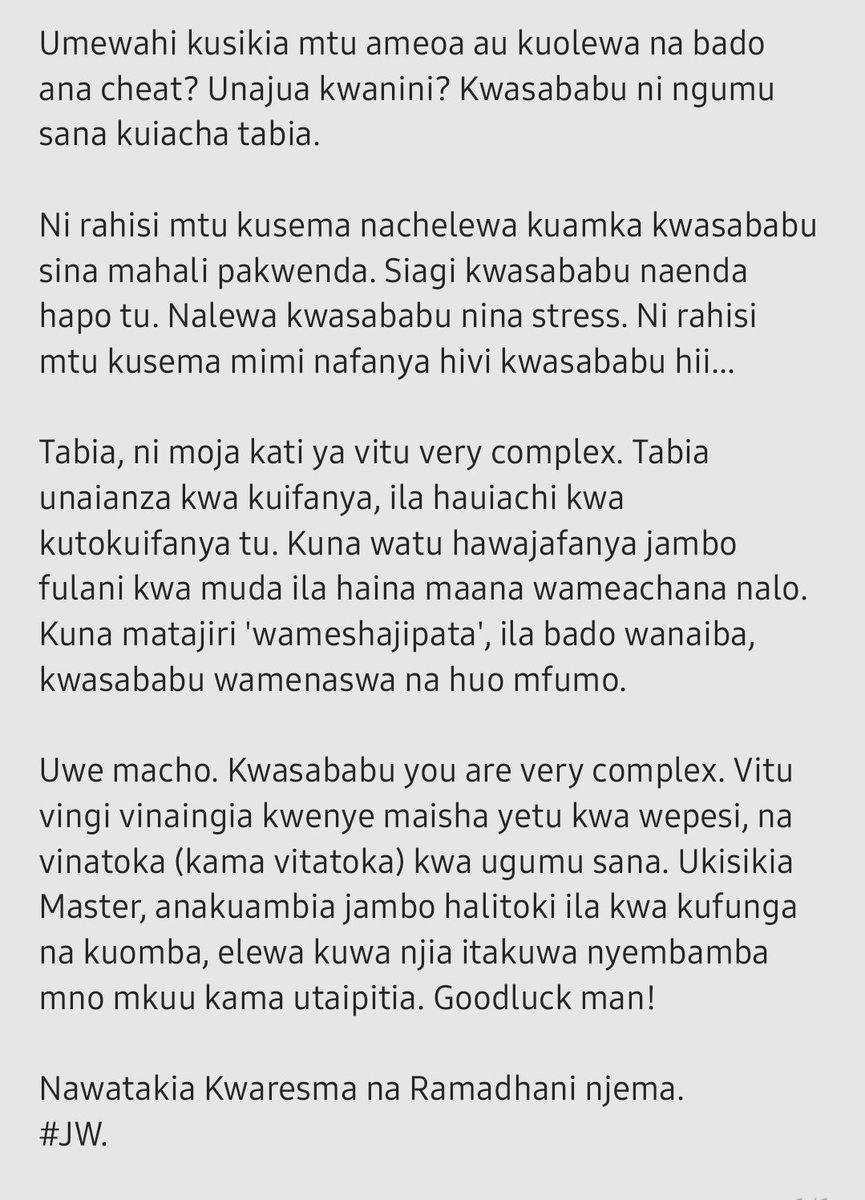 WatsonJacksonM's tweet photo. Nawatakia Kwaresma na Ramadhani njema. https://t.co/1O0J2uWKRF