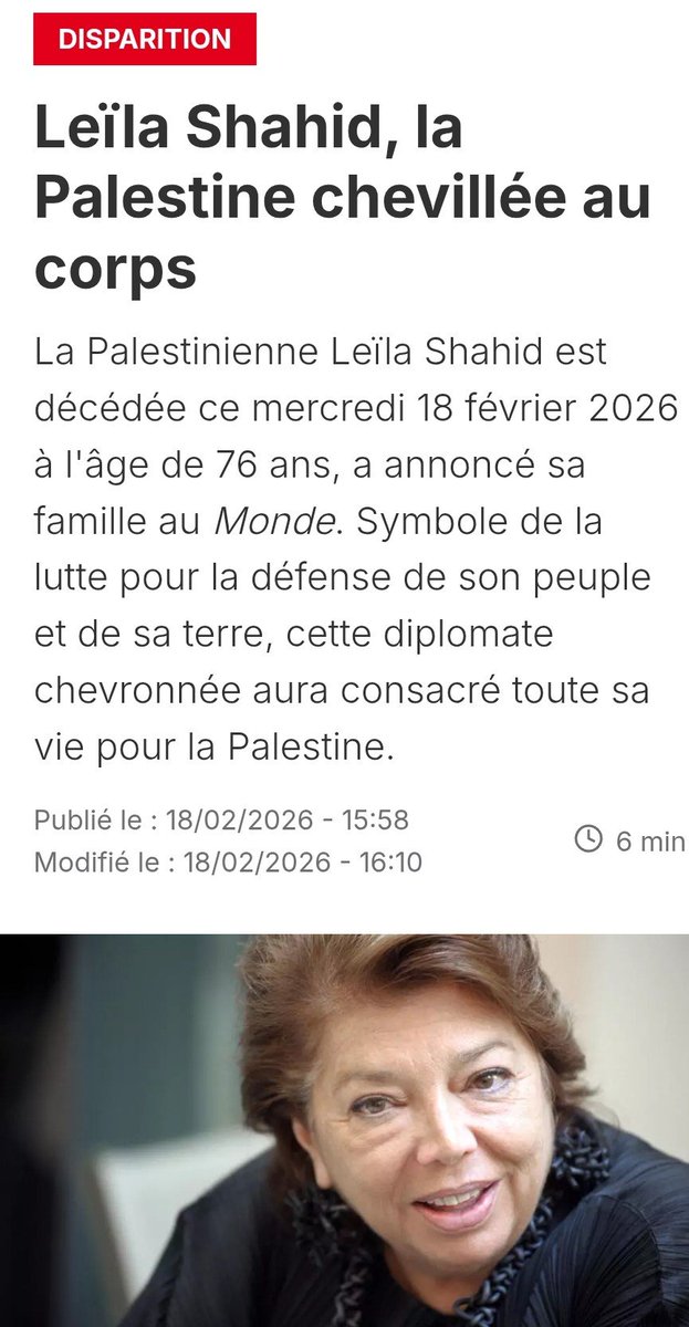 ibra_mamoudou's tweet image. #Monde

Mort quasi-synchrone de deux personnes qui ont marqué l'histoire contemporaine : l'Afro-américain Jesse Jackson, proche de Martin Luther King et grand militant des droits civiques aux États-Unis, et la Palestinienne Leila Shahid, brave combattante de la cause de la