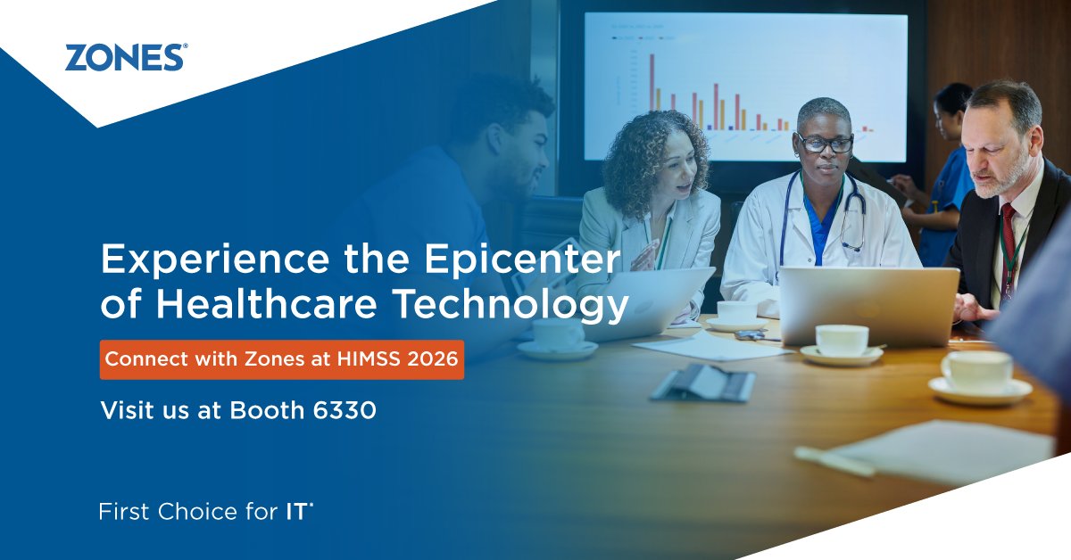 See the future of clinical tech at HIMSS 2026.
Visit Zones booth #6330 in Las Vegas.
Register → hubs.li/Q043s5H-0
See our Healthcare IT solutions → hubs.li/Q043s63S0

#HIMSS2026 #HIMSS #Zones #HealthcareTech #HealthIT #FirstChoiceForIT