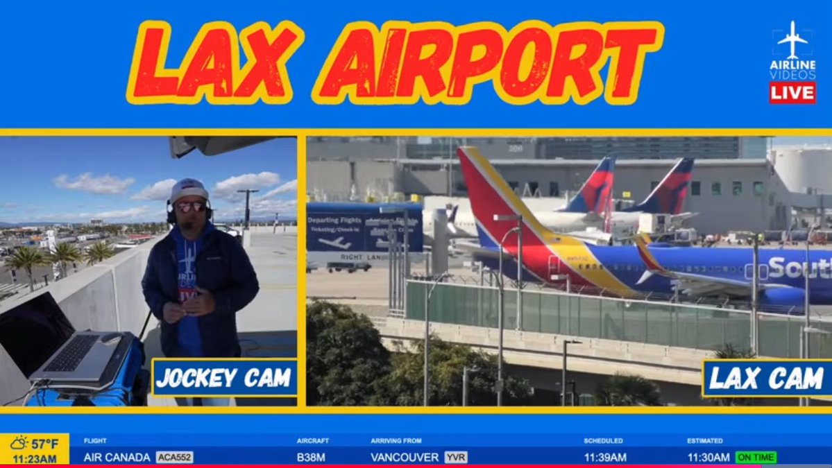 airlinevideos's tweet image. We’re LIVE from a 💨windy💨 LAX with some Wednesday plane ✈️ action! Click the link below and join all the fun! #aviation #planes #planespotting 

🔴 LIVE Los Angeles (LAX) — Planes Battle GUSTY WINDS! ✈️ (2/18/26) youtube.com/live/gPG9uffWT… via @YouTube