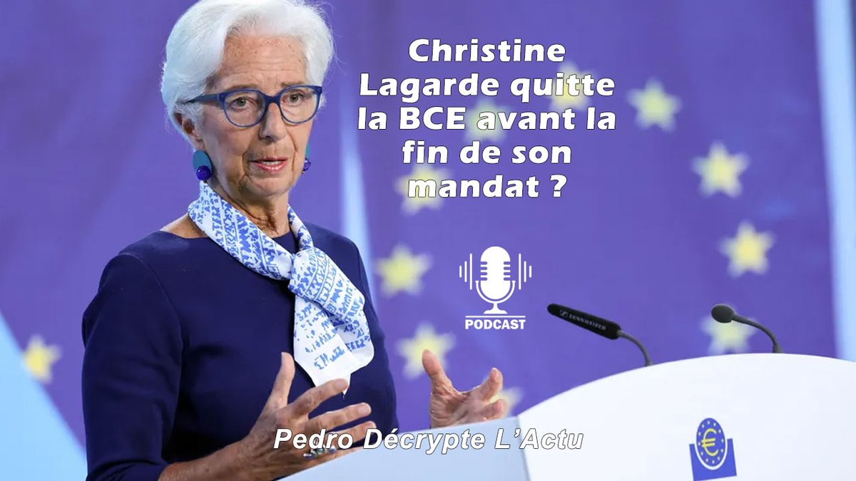 PedrodecrypteA's tweet photo. Lien en Commentaire Et si la présidente de la Banque centrale européenne quittait son poste plus tôt que prévu ? Une information secoue l’Europe économique et politique : Christine Lagarde envisagerait un départ anticipé de la BCE. https://t.co/h8vYmBjKNO