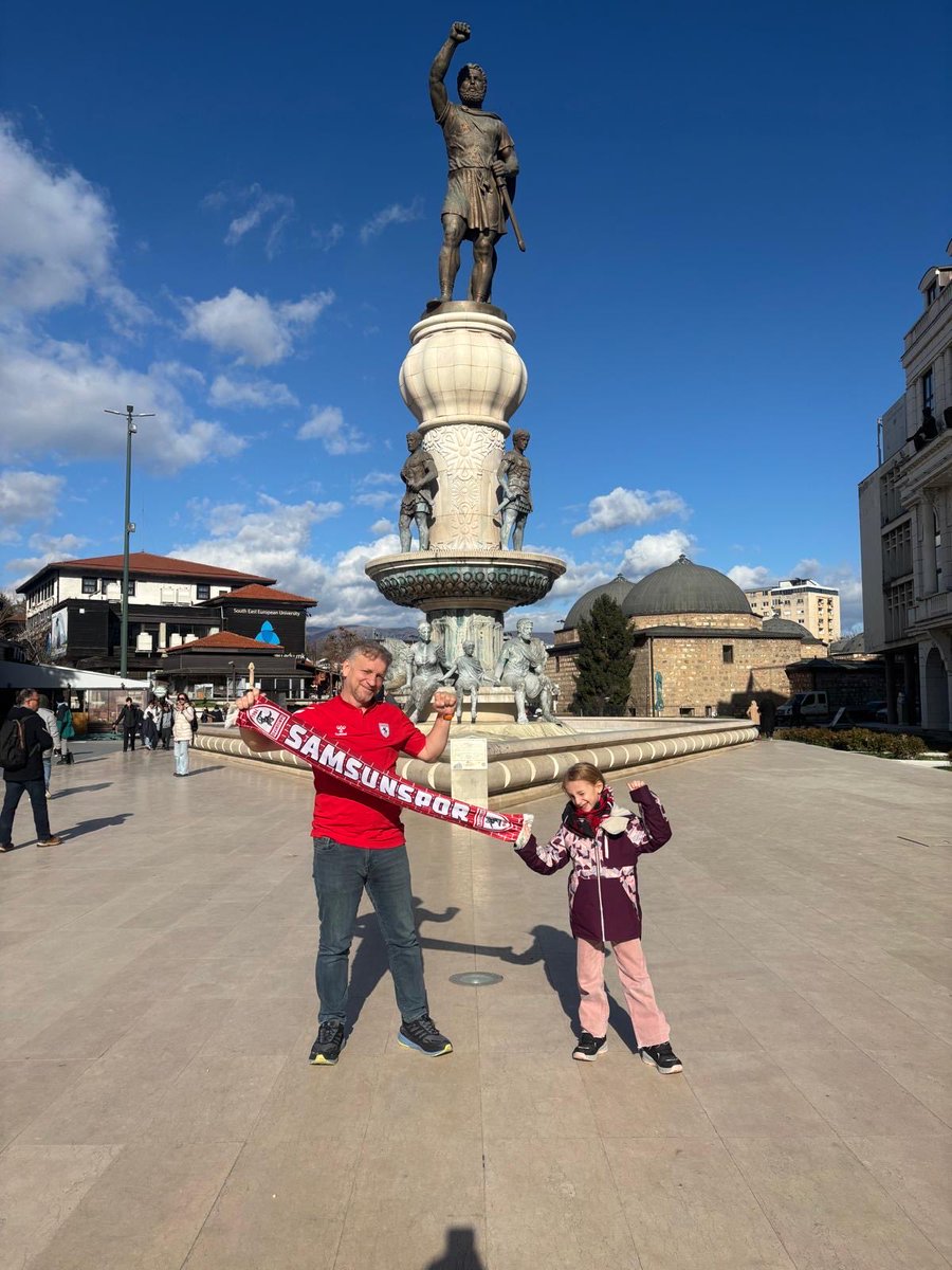 SinanEroglu555's tweet photo. Gel dedinde gelmedik mi? Atatürk lü arma Üsküp te ❤️🤍 @Samsunspor @UEFAConfLeague https://t.co/jYDwKt1mMd
