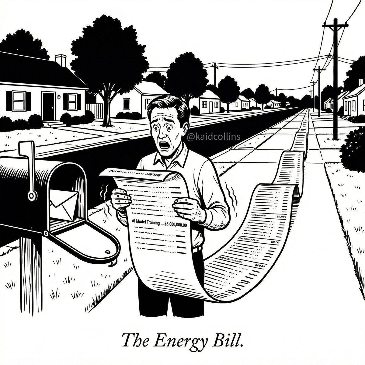 KaidCollins's tweet image. Your energy bill isn’t just electricity it’s the cost of every AI query you’ve ever made. Convenience has a price, and it’s scrolling longer than your patience. #EnergyBill #AIeconomics