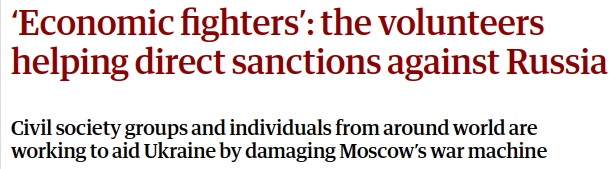 🧵 Today I'd like you to meet some fellow fighters taking on #Russia’s war machine through sanctions 🇺🇦💪

These volunteers and civil-society investigators — dubbed “economic fighters” — are uncovering key weak points in Russia’s wartime economy and helping shape Western