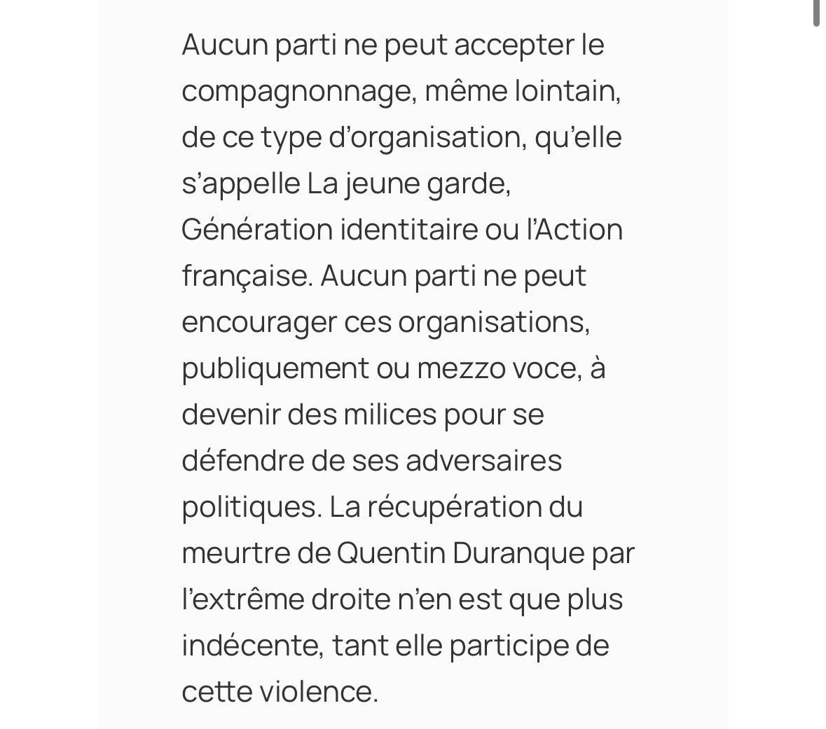 Sur son blog, Olivier Faure met sur le même plan des organisations fascistes et des organisations antifascistes.

C’est une faute politique d’une exceptionnelle gravité.

L’histoire s’en souviendra.