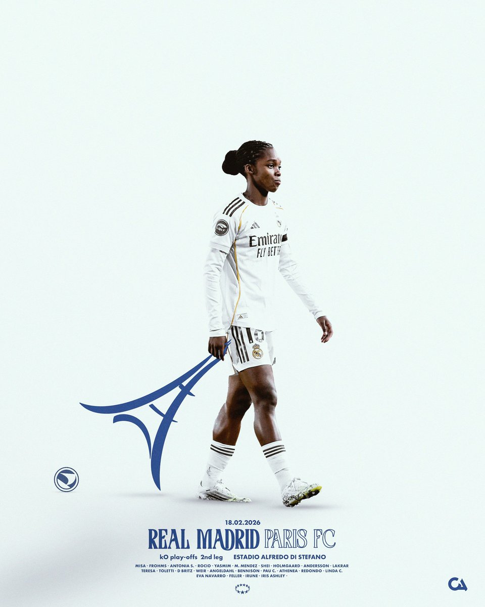 claavz_'s tweet photo. 🖌️ Poster Real Madrid femenino 
🆚 París FC
🏆 UEFA Women's champions league 
🏟️ Estadio Alfredo di Stefano https://t.co/wu5agIS5ba