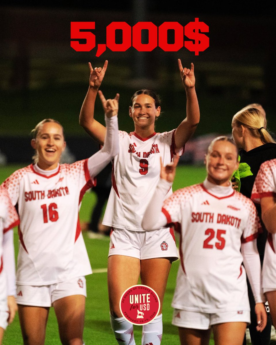 SDCoyotesSoccer's tweet photo. 25 donors reached — $5,000 unlocked! 🙌
Grateful for every gift and every believer. Let’s keep the momentum going! ❤️⚽️ https://t.co/m7CjOBU3cu
