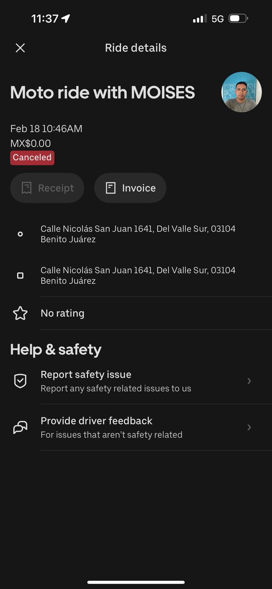 BelmontMichel's tweet photo. @Uber_MEX uno de tus conductores se robó mi cámara el día de hoy, pedí un servicio de Uber moto y me lo canceló después de que le di en NIP y se llevó mi cámara, entro a su perfil y lo dio de baja, voy camino a las oficinas para que me resuelvan https://t.co/oqQOrq4Qe0