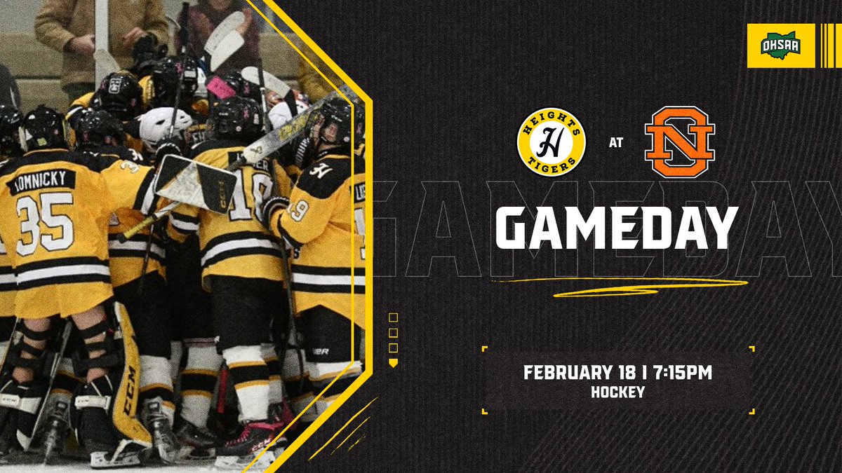 GoHeightsTigers's tweet photo. Hockey opens up the playoffs tonight against North Olmsted at Brooklyn. Good Luck &amp; Go Tigers! https://t.co/fkY6tv3shG