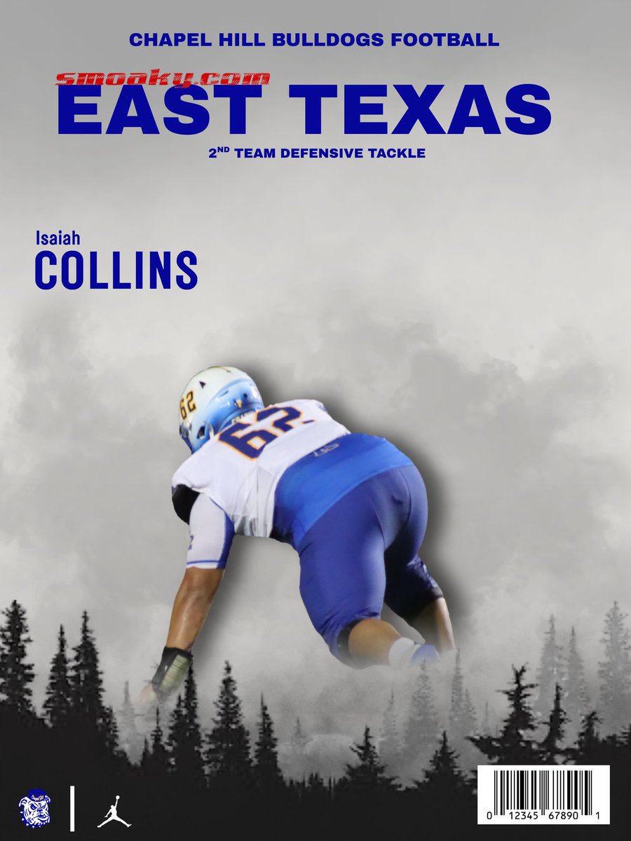 Congratulations to <a href="/IsaiahC62/">Isaiah Collins</a> on earning <a href="/DavidSmoak/">David Smoak</a> All East Texas 2nd Team DT! #WeGotDogs #RecruitCH