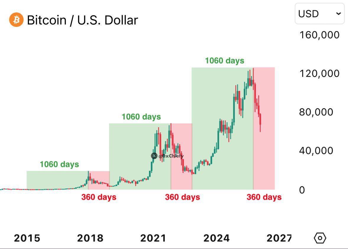 Mkmaly_'s tweet photo. تاريخيًا، تستمر الأسواق الهابطة حوالي 360 يومًا ، نحن فقط في اليوم 135 من هذا السوق الهابط 

إذا كرر التاريخ نفسه، فقد يهبط البيتكوين إلى 35,000 دولار قبل حدوث انعكاس 

رتّب مراكزك الاستثمارية من الحين https://t.co/hs7lnEgBif