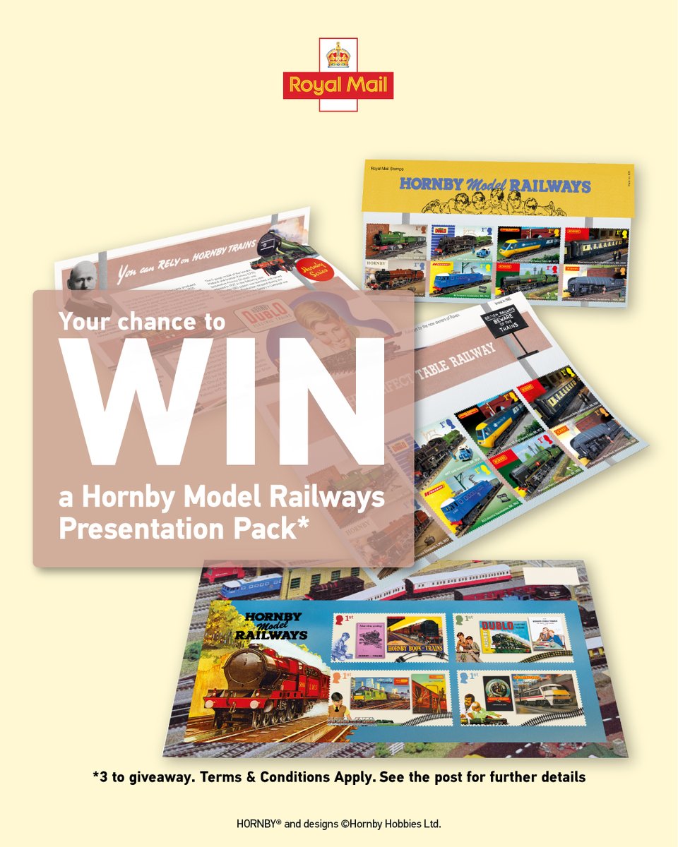 RoyalMailStamps's tweet image. Here's your chance to win a Hornby Model Railways Presentation Pack. 
 
Q. What is the first name of Hornby Model Railways founder?
 
To enter, like + RT + reply with the correct answer by 11:59pm on 24/02/2026
 
18+ UK only. Ts &amp;amp; Cs: royalmail.com/d8/socialmedia…