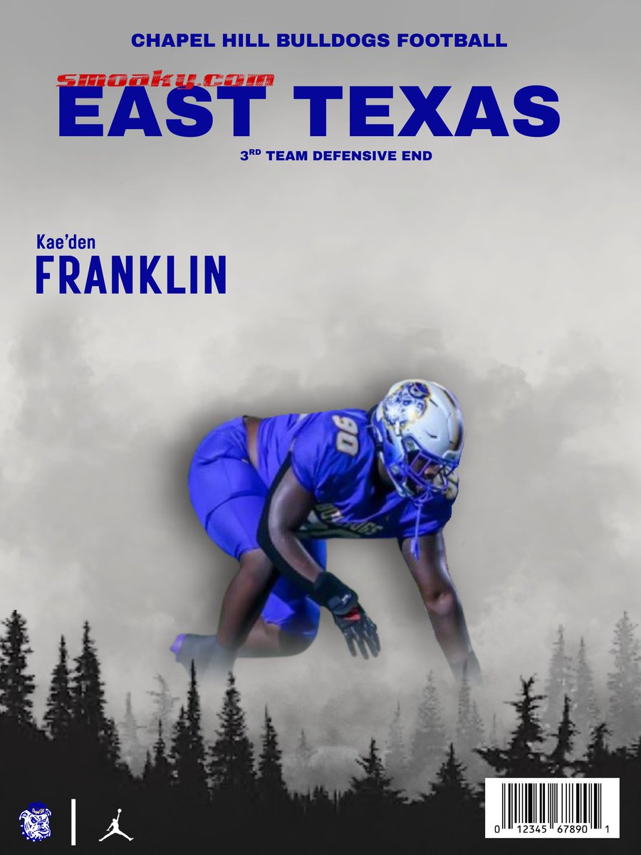 Congratulations to <a href="/hollywoodfrank5/">Kae’Den “THE HULK” Franklin</a> on earning <a href="/DavidSmoak/">David Smoak</a> All East Texas 3rd Team DE! #WeGotDogs #RecruitCH